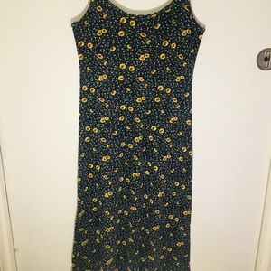 Spaghetti Strap Sunflower Maxi Dress